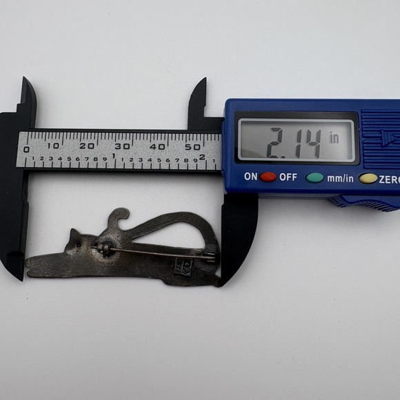 Vintage Sterling Silver 925 Stretching Cat Brooch Pin Figural Animal Signed - Picture 5 of 7